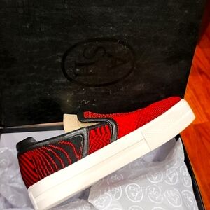 AshAsh Jeday Perforated Skate Platform Sneakers Womens Red sz 40